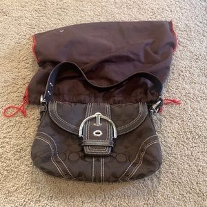 Coach shoulder bag with buckle